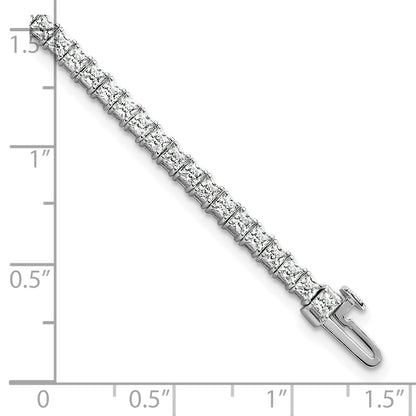 14K White Gold 5 Carat Lab Grown Diamond Vs+ F+ Complete Princess Prong Set Tennis Bracelet