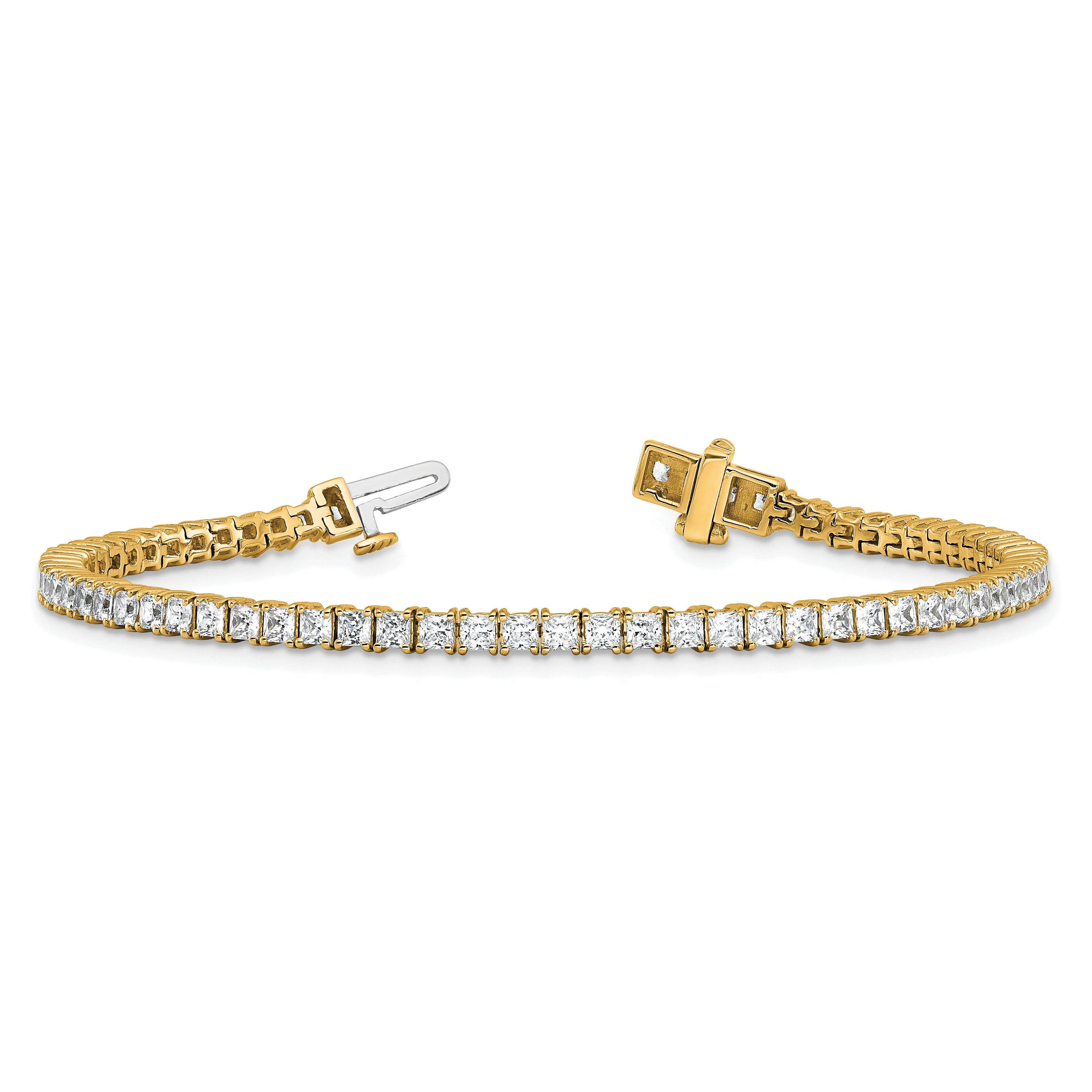 14K Yellow Gold Certified Lab Grown Diamond Vs Def Princess Tennis Bracelet