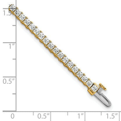 14K Yellow Gold Certified Lab Grown Diamond Vs Def Princess Tennis Bracelet