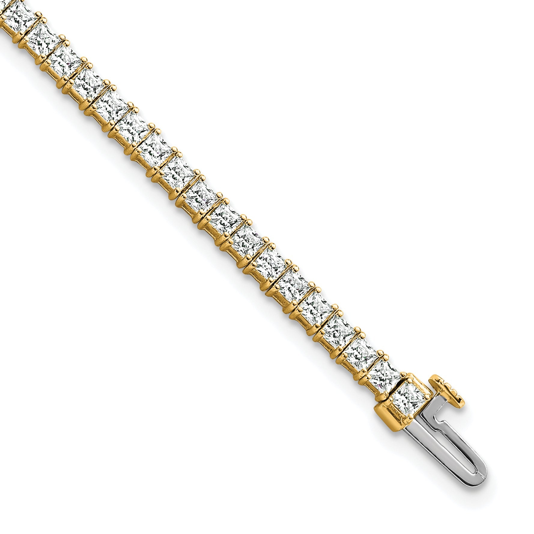 14K Yellow Gold Certified Lab Grown Diamond Vs Def Princess Tennis Bracelet