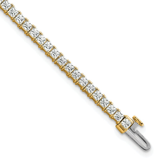 14K Yellow Gold Certified Lab Grown Diamond Vs Def Princess Tennis Bracelet