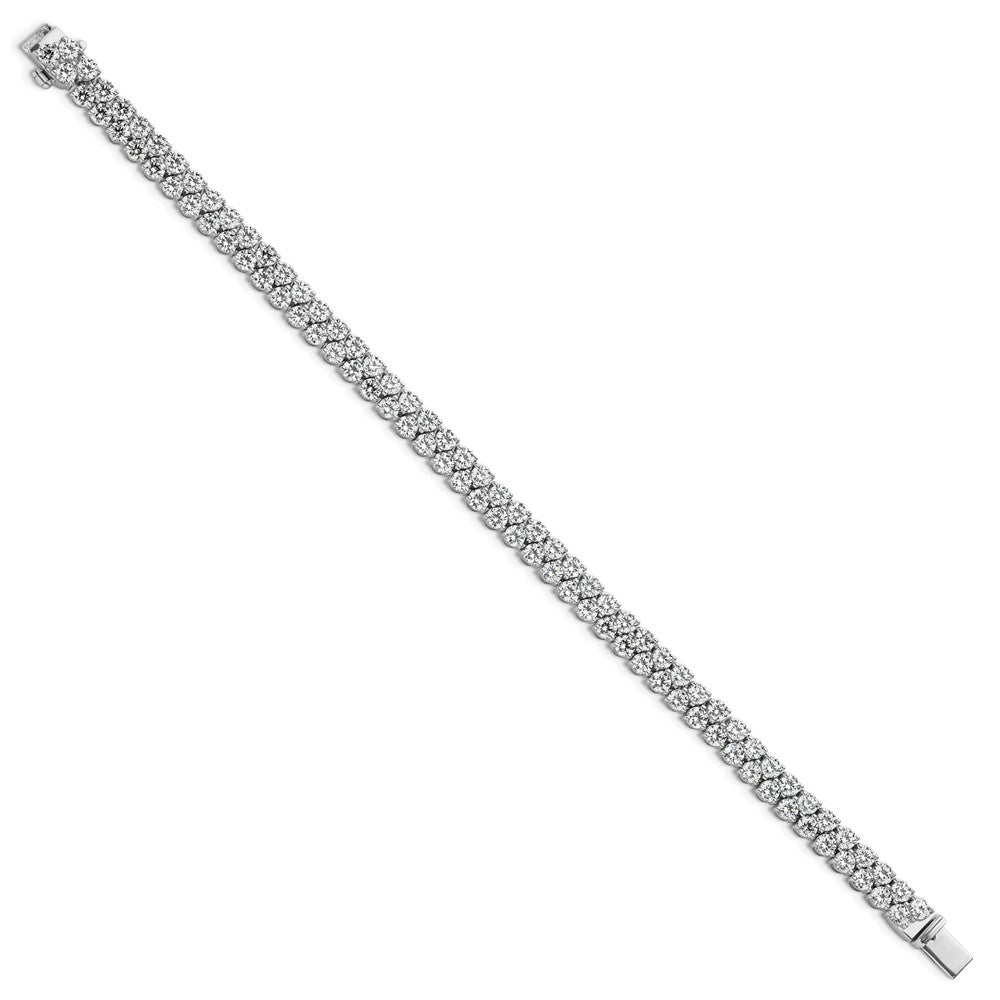 14k White Gold 10 1/2 Ct. Lab Grown Diamond VS/SI+ G+ 7 inch Fancy Tennis Bracelet