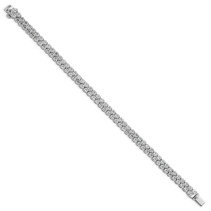 14k White Gold 10 1/2 Ct. Lab Grown Diamond VS/SI+ G+ 7 inch Fancy Tennis Bracelet
