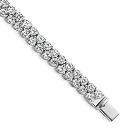 14k White Gold 10 1/2 Ct. Lab Grown Diamond VS/SI+ G+ 7 inch Fancy Tennis Bracelet