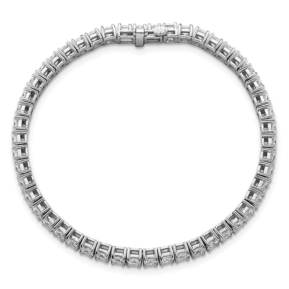 14k White Gold 10 Ct. Lab Grown Diamond VS/SI+ G+ Princess Tennis Bracelet