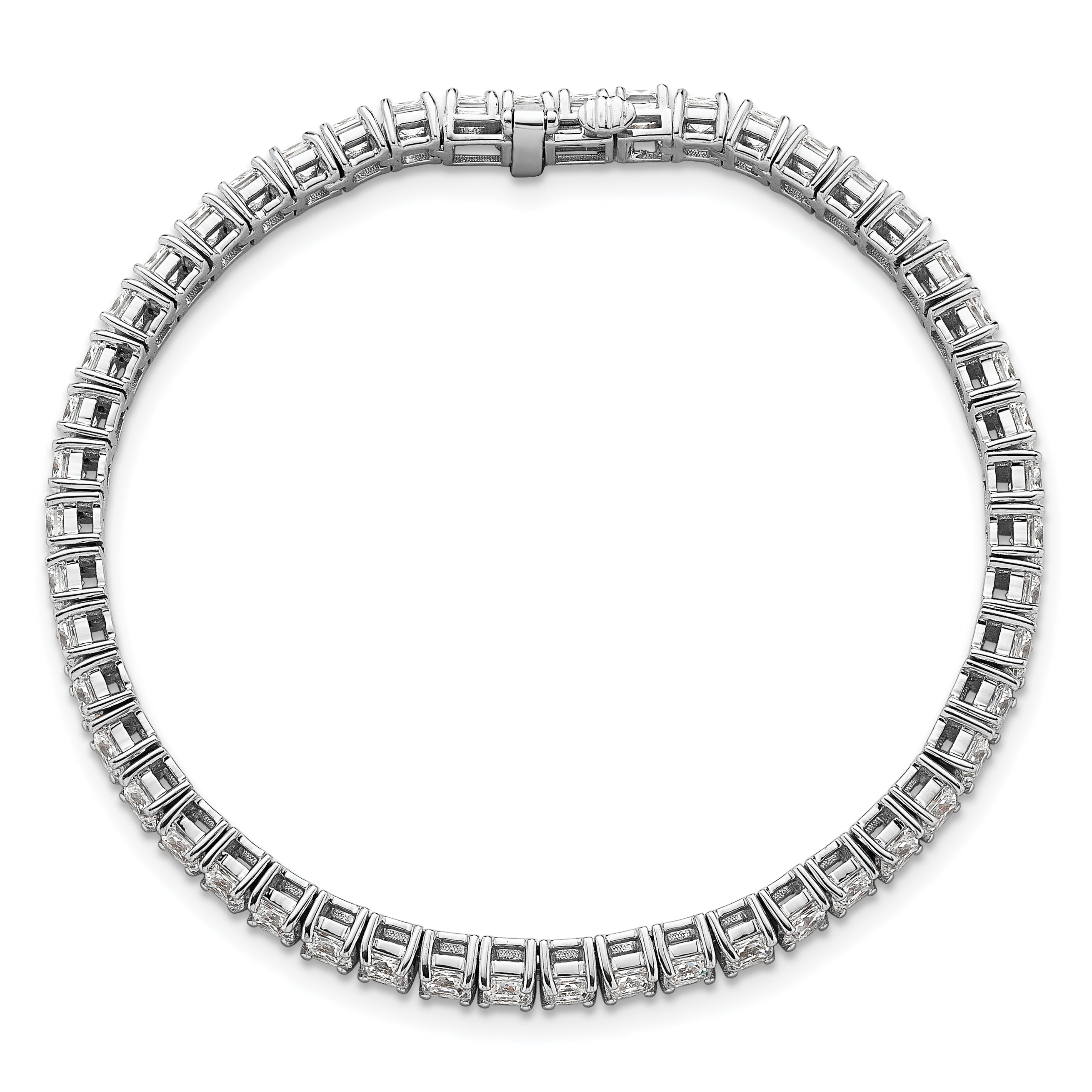 14K White Gold 10 Carat Lab Grown Diamond Vs+ F+ Complete Princess Prong Set Tennis Bracelet