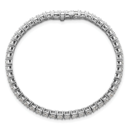 14K White Gold 10 Carat Lab Grown Diamond Vs+ F+ Complete Princess Prong Set Tennis Bracelet