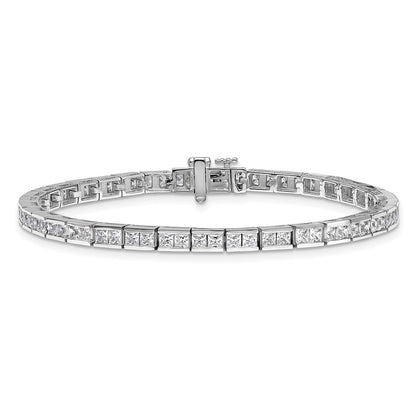 14k White Gold 14kw 6 Ct. Lab Grown Diamond VS/SI+ G+ Princess Tennis Bracelet