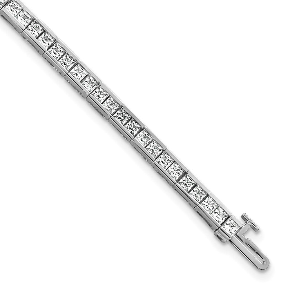 14k White Gold 14kw 6 Ct. Lab Grown Diamond VS/SI+ G+ Princess Tennis Bracelet