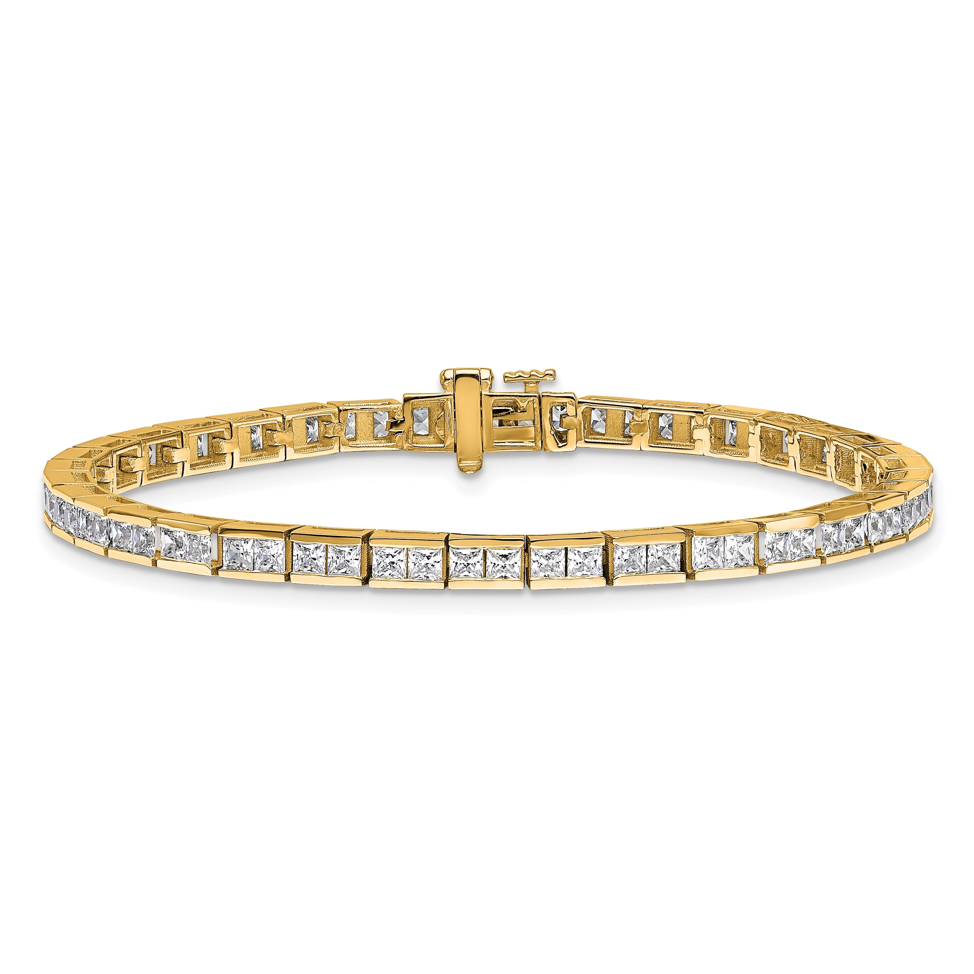 14K Yellow Gold Certified Lab Grown Diamond Vs Def Princess Tennis Bracelet