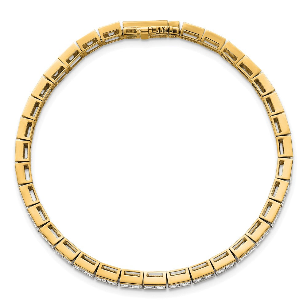 14K Yellow Gold Certified Lab Grown Diamond Vs/Si Fgh Princess Tennis Bracelet