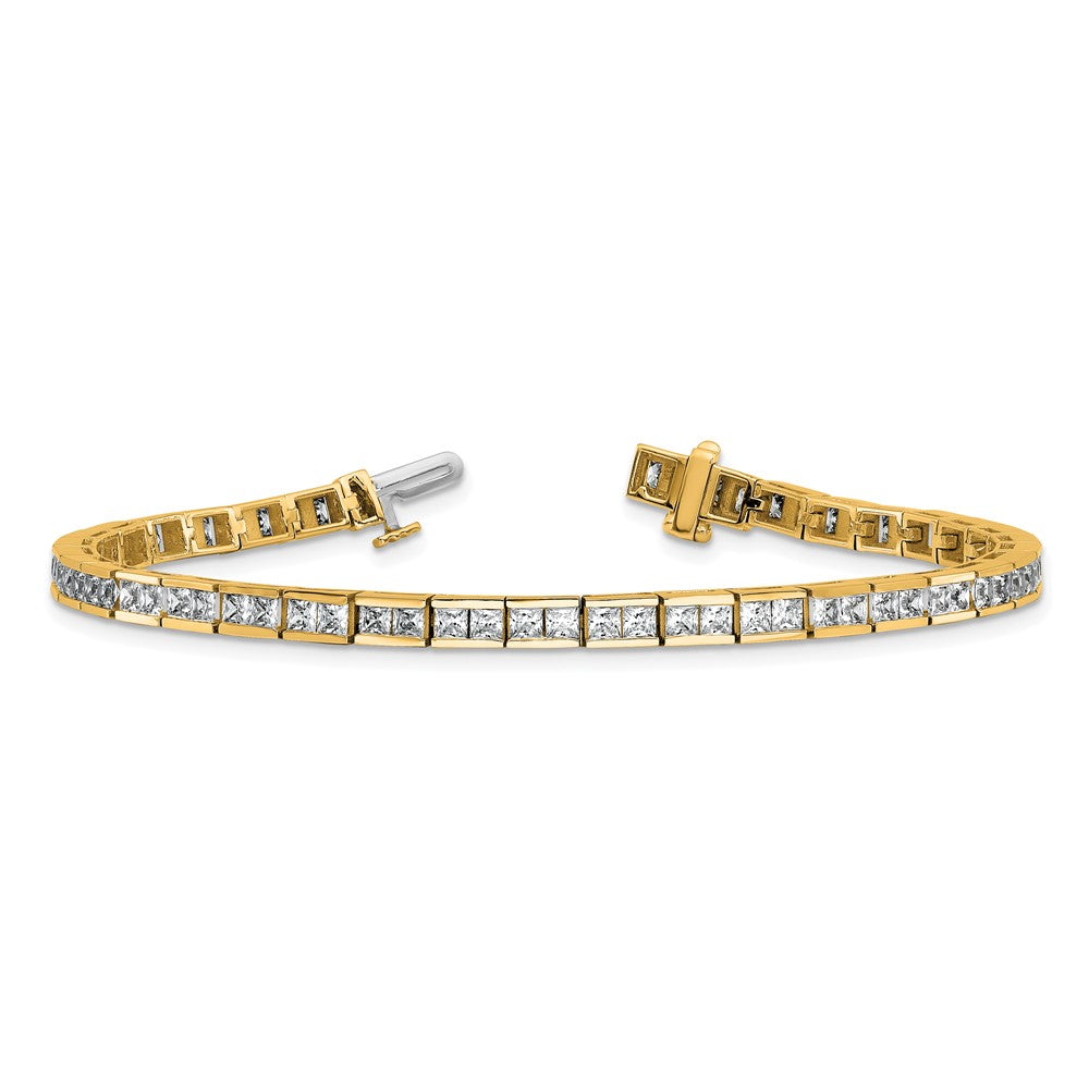 14K Yellow Gold Certified Lab Grown Diamond Vs/Si Fgh Princess Tennis Bracelet