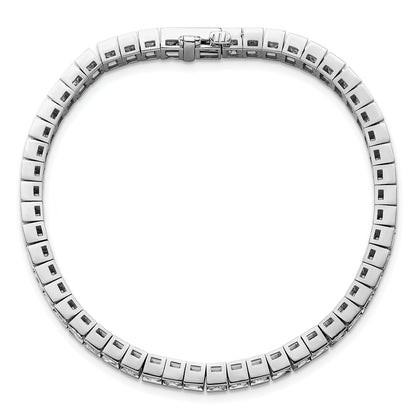 14K White Gold 10 Carat Lab Grown Diamond Vs+ F+ Complete Princess Bezel Set Tennis Bracelet