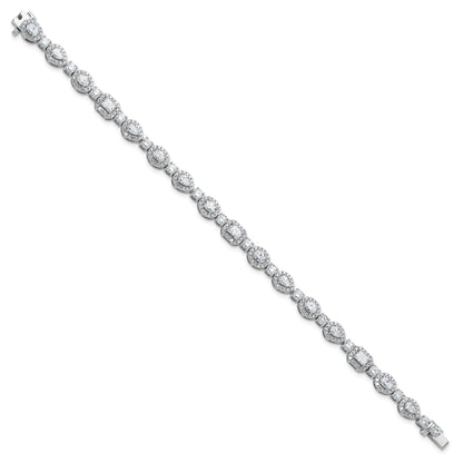 14K White Gold 5 5/8 Carat Lab Grown Diamond Vs+ F+ Complete Fashion Tennis Bracelet