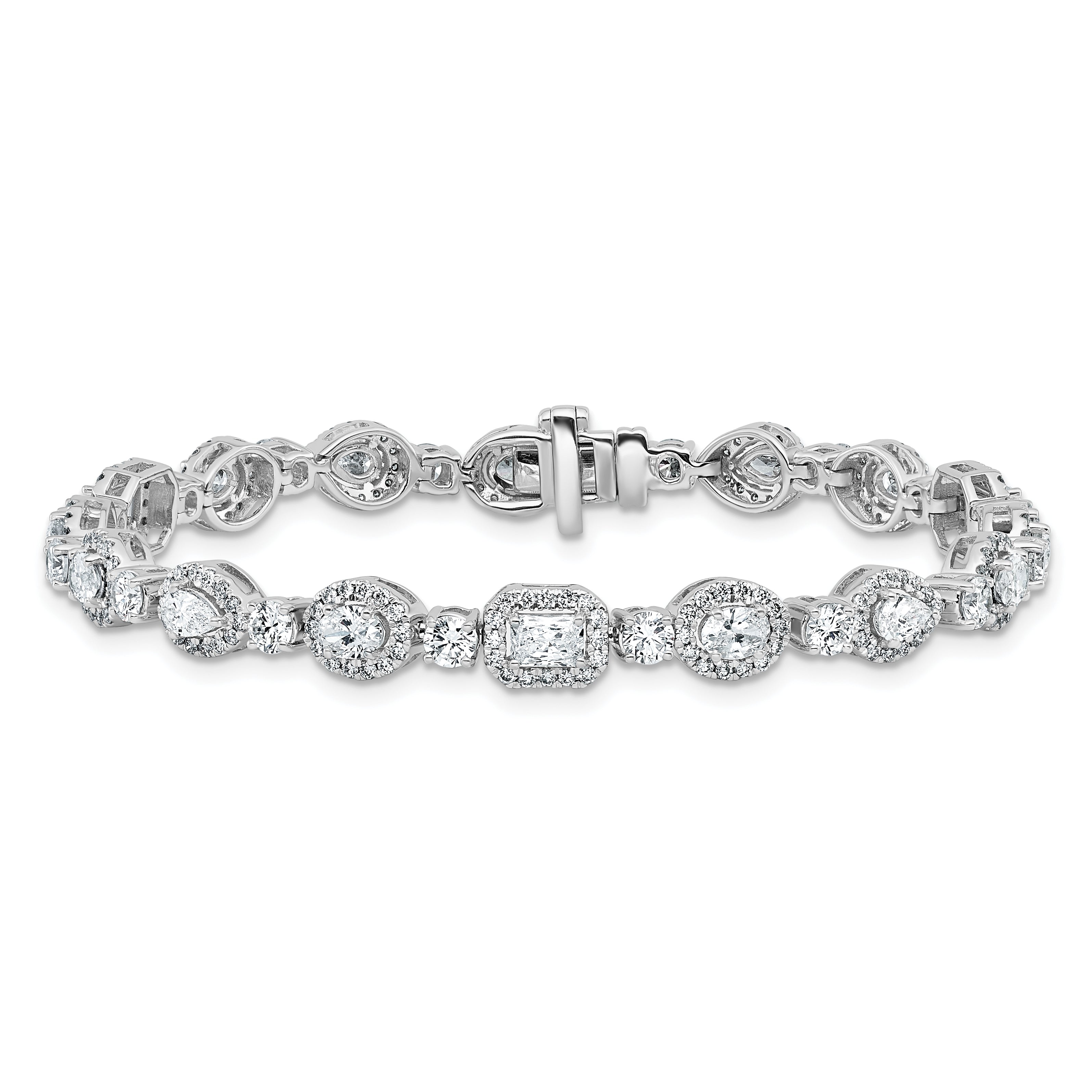 14K White Gold 5 5/8 Carat Lab Grown Diamond Vs+ F+ Complete Fashion Tennis Bracelet