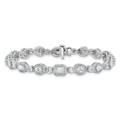 14K White Gold 5 5/8 Carat Lab Grown Diamond Vs+ F+ Complete Fashion Tennis Bracelet