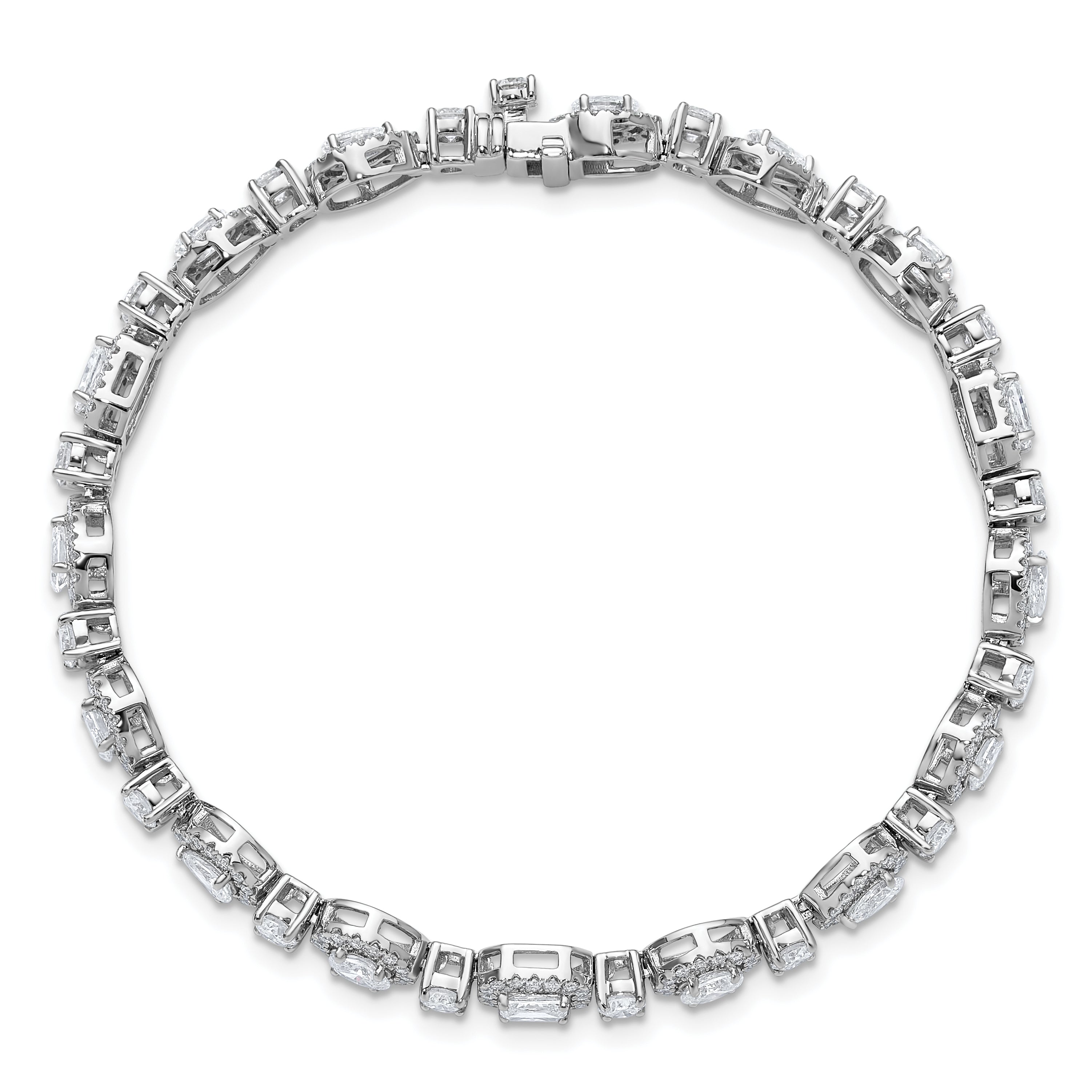 14K White Gold 5 5/8 Carat Lab Grown Diamond Vs+ F+ Complete Fashion Tennis Bracelet