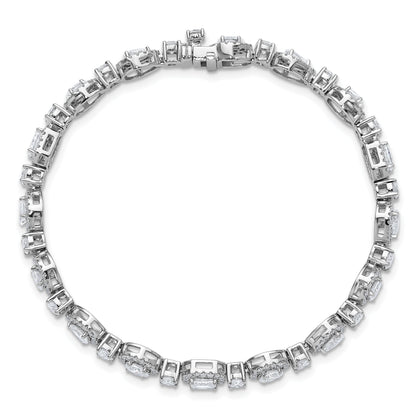 14K White Gold 5 5/8 Carat Lab Grown Diamond Vs+ F+ Complete Fashion Tennis Bracelet