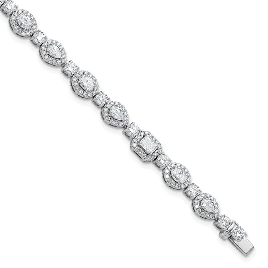 14K White Gold 5 5/8 Carat Lab Grown Diamond Vs+ F+ Complete Fashion Tennis Bracelet