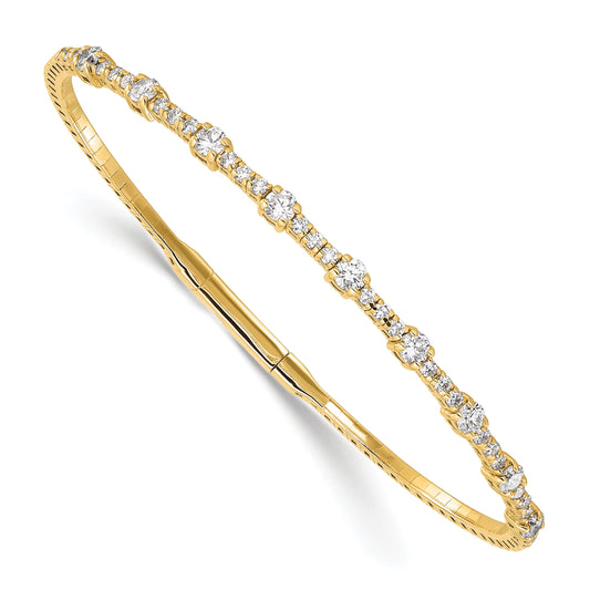 14K Yellow Gold 1 1/3 Carat Lab Grown Diamond Vs/Si+ G+ Complete Bangle