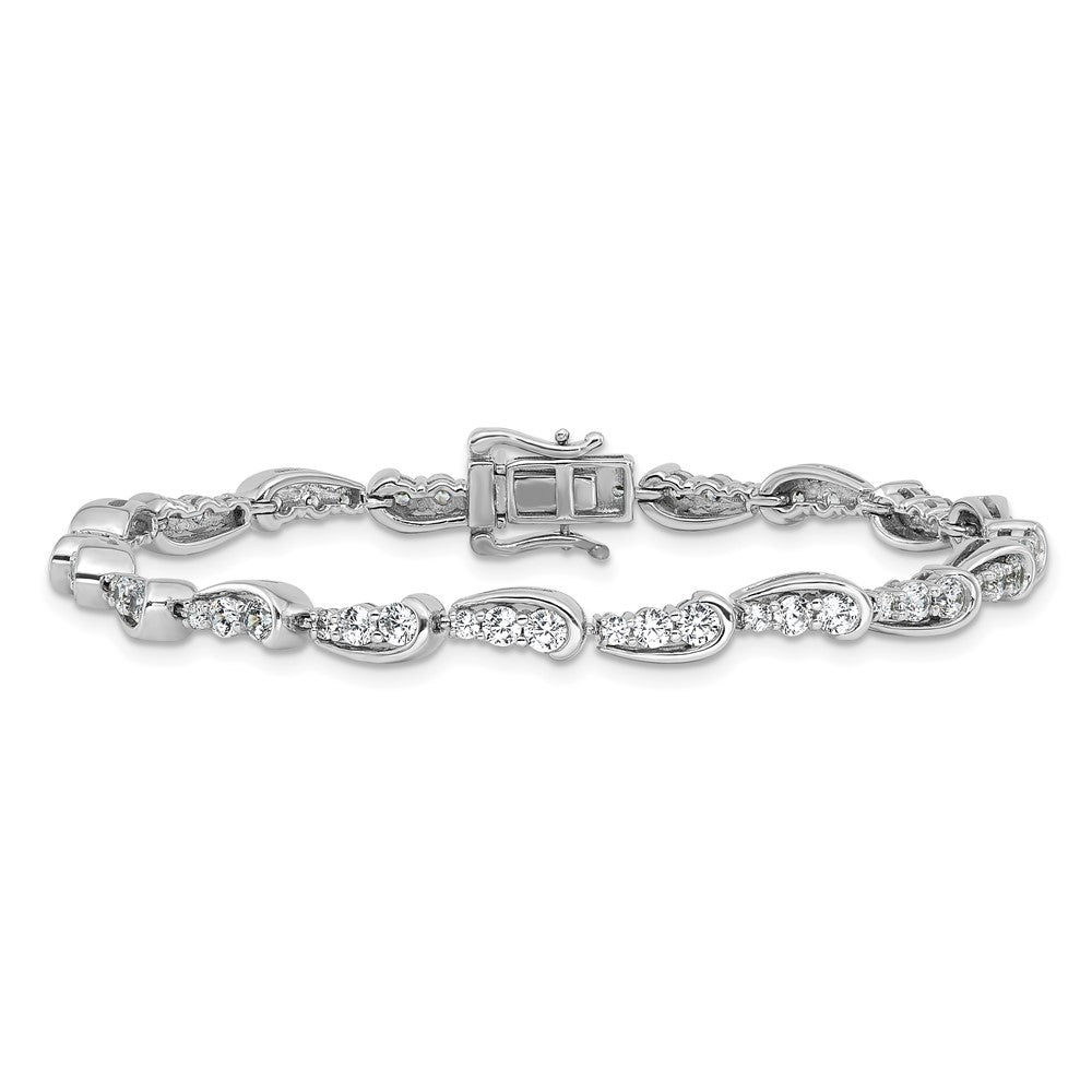 14k White Gold 3 3/8 Ct. Lab Grown Diamond VS/SI+ G+ 7 inch Bracelet