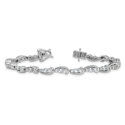 14k White Gold 3 3/8 Ct. Lab Grown Diamond VS/SI+ G+ 7 inch Bracelet