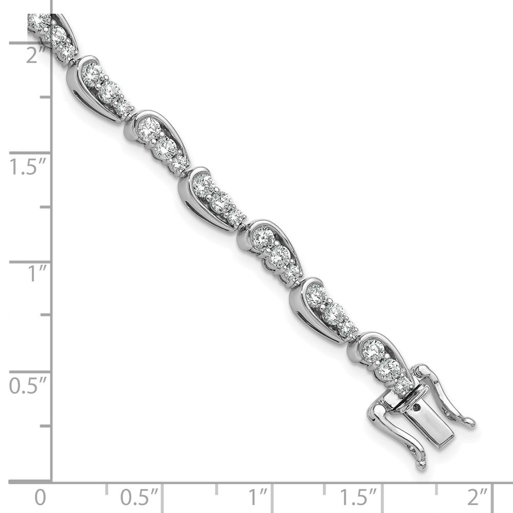 14k White Gold 3 3/8 Ct. Lab Grown Diamond VS/SI+ G+ 7 inch Bracelet