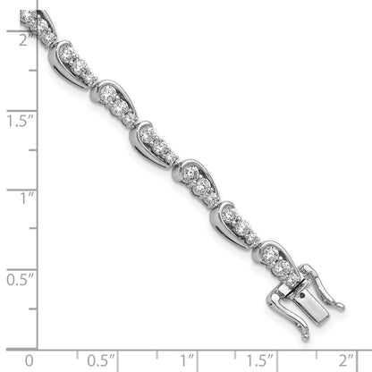 14k White Gold 3 3/8 Ct. Lab Grown Diamond VS/SI+ G+ 7 inch Bracelet