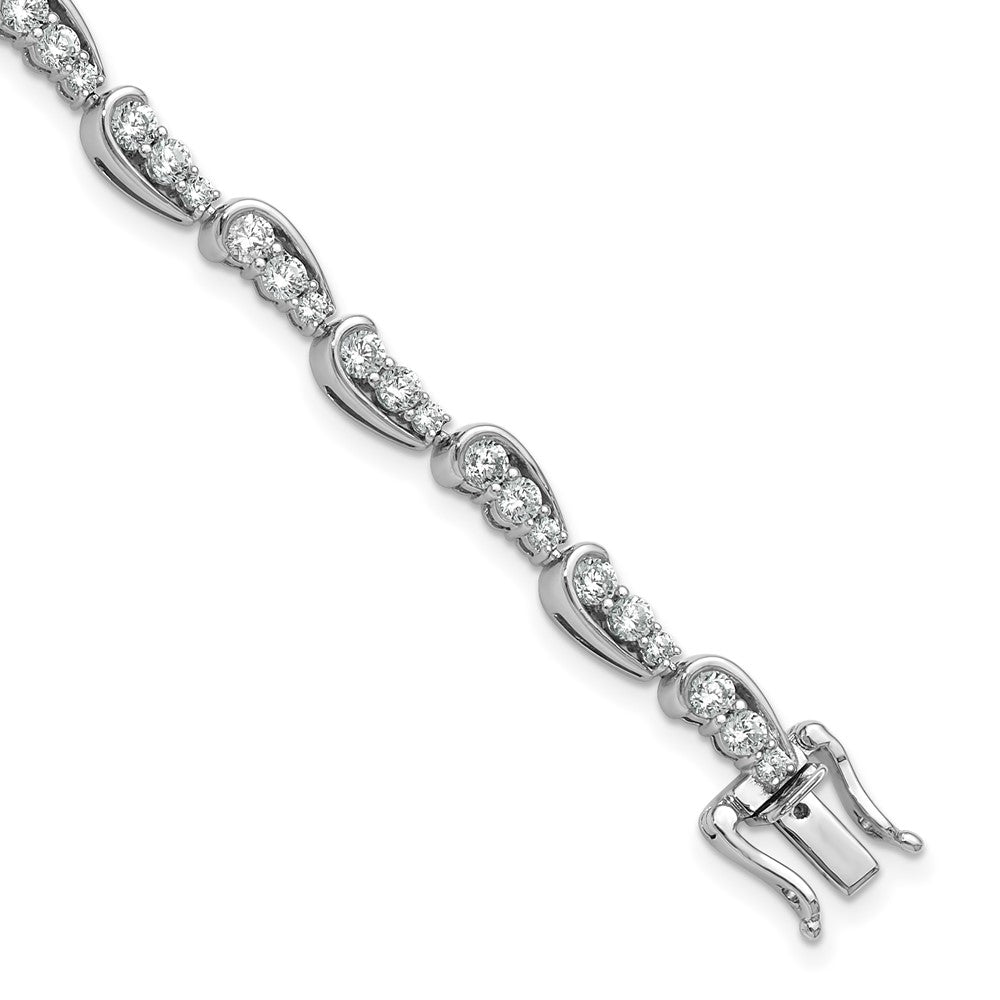 14k White Gold 3 3/8 Ct. Lab Grown Diamond VS/SI+ G+ 7 inch Bracelet