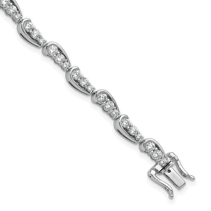 14k White Gold 3 3/8 Ct. Lab Grown Diamond VS/SI+ G+ 7 inch Bracelet