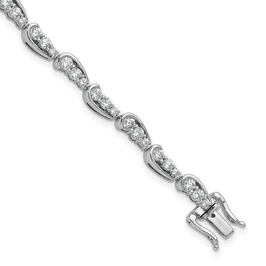 14k White Gold 3 3/8 Ct. Lab Grown Diamond VS/SI+ G+ 7 inch Bracelet