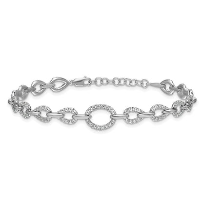 14k White Gold 1 3/8 Ct. Lab Grown Diamond VS/SI+ G+ 7 inch with 1 inch extenton Bracelet