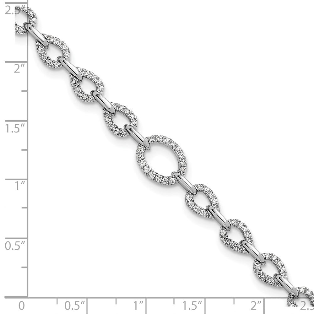 14k White Gold 1 3/8 Ct. Lab Grown Diamond VS/SI+ G+ 7 inch with 1 inch extenton Bracelet
