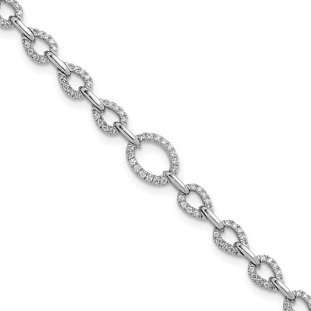 14k White Gold 1 3/8 Ct. Lab Grown Diamond VS/SI+ G+ 7 inch with 1 inch extenton Bracelet
