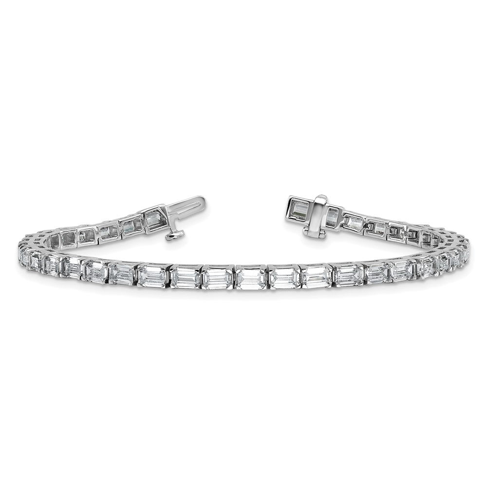 14k White Gold 10 Ct. Lab Grown Diamond VS/SI+ G+ Emerald Tennis Bracelet