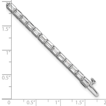 14k White Gold 10 Ct. Lab Grown Diamond VS/SI+ G+ Emerald Tennis Bracelet