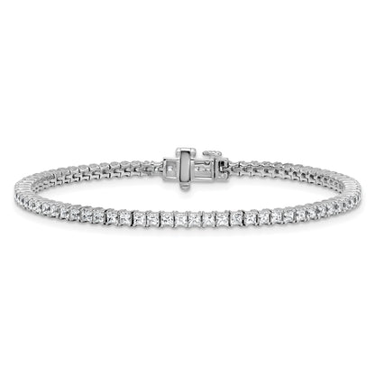 14K White Gold 4Ctw Vs/Si+ G+ Lab Grown Princess Diamond Tennis Bracelet