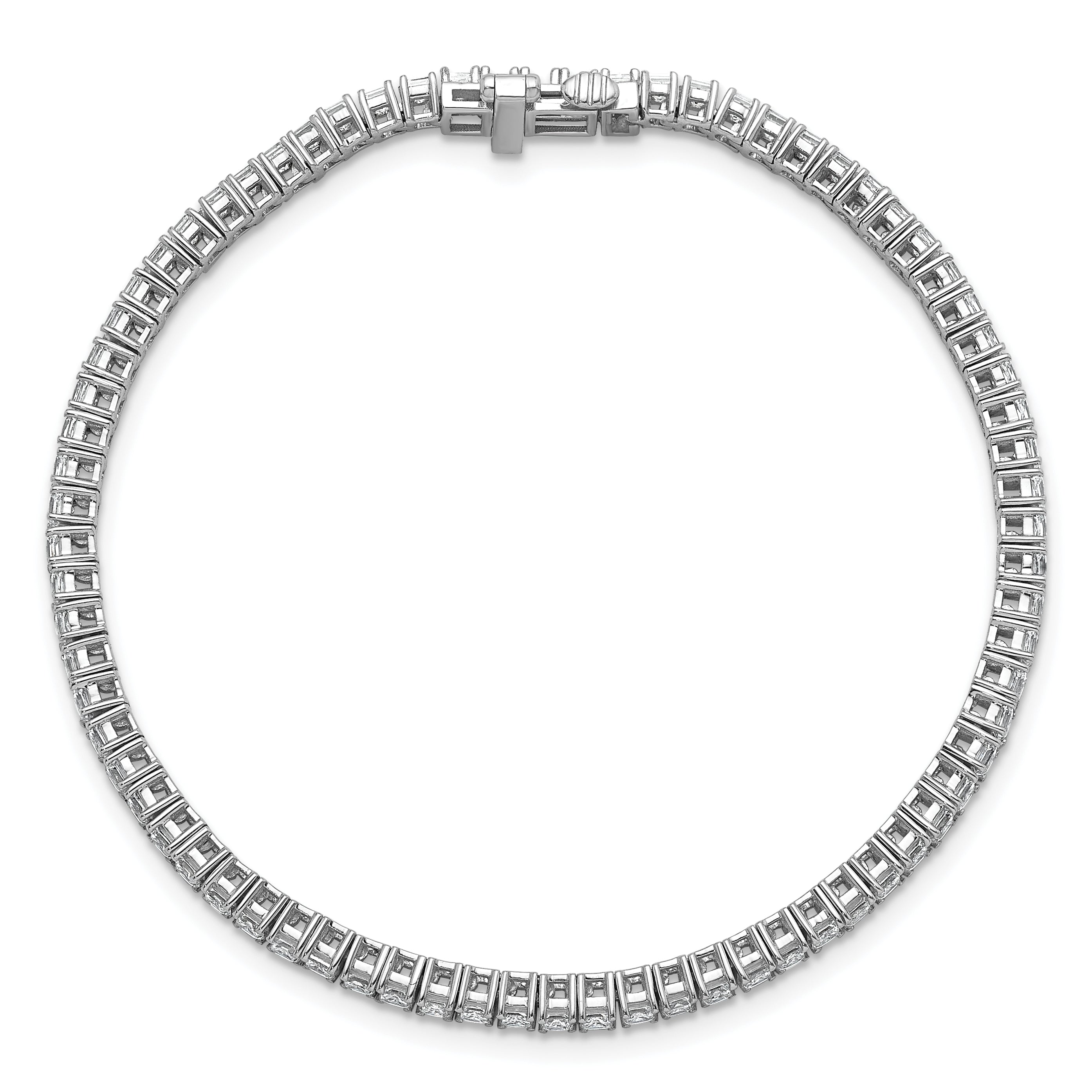 14K White Gold 4Ctw Vs/Si+ G+ Lab Grown Princess Diamond Tennis Bracelet