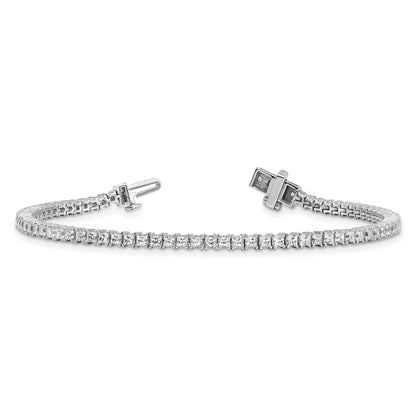 14K White Gold 4Ctw Vs/Si+ G+ Lab Grown Princess Diamond Tennis Bracelet