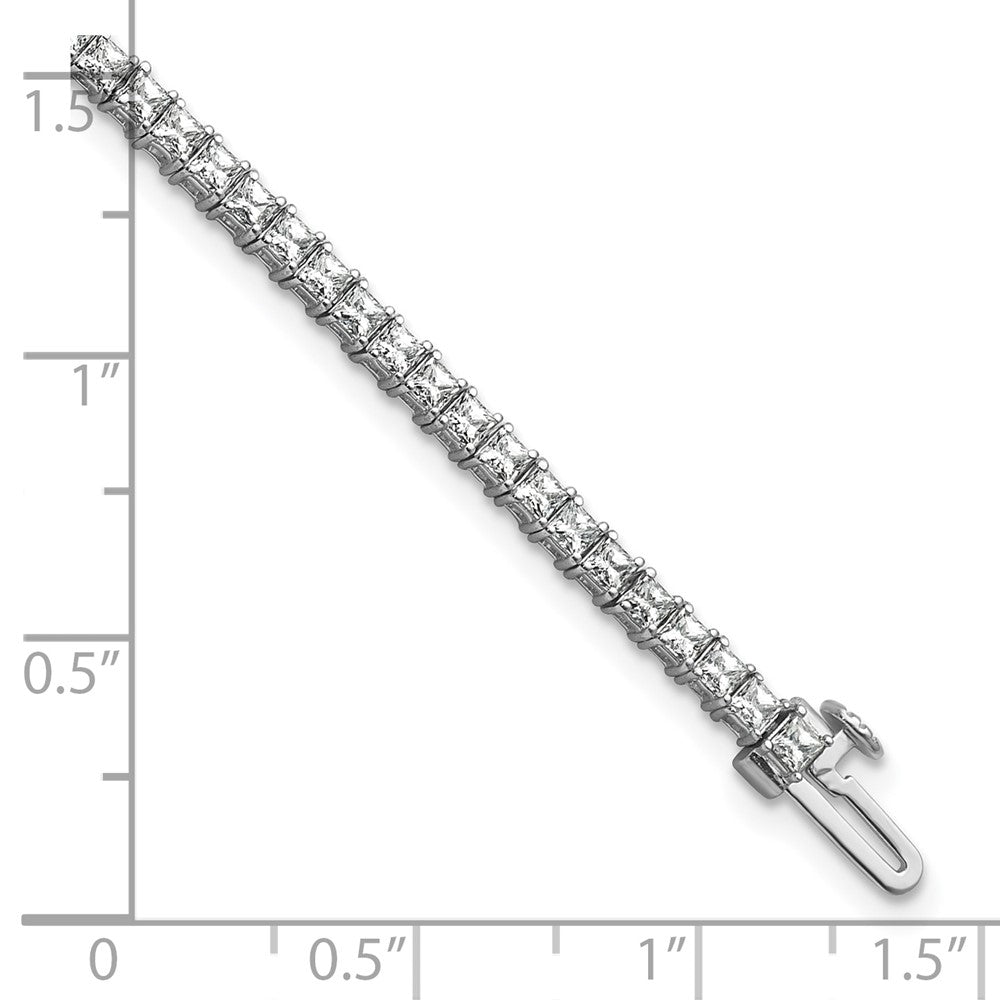 14K White Gold Wg Certified 4Ctw Vs/Si Fgh Lab Grown Princess Diamond Tennis Bracelet