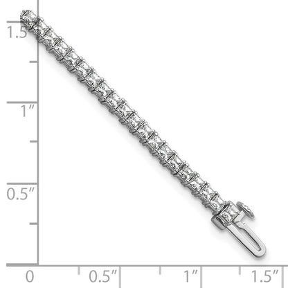 14K White Gold Wg Certified 4Ctw Vs Def Lab Grown Princess Diamond Tennis Bracelet