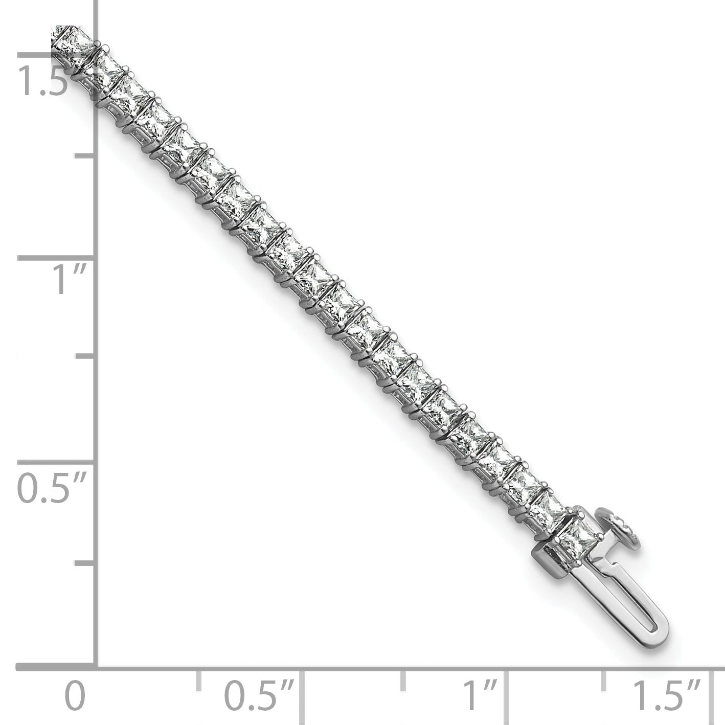 14K White Gold 4Ctw Vs/Si+ G+ Lab Grown Princess Diamond Tennis Bracelet
