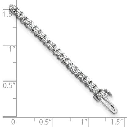 14K White Gold 4Ctw Vs/Si+ G+ Lab Grown Princess Diamond Tennis Bracelet