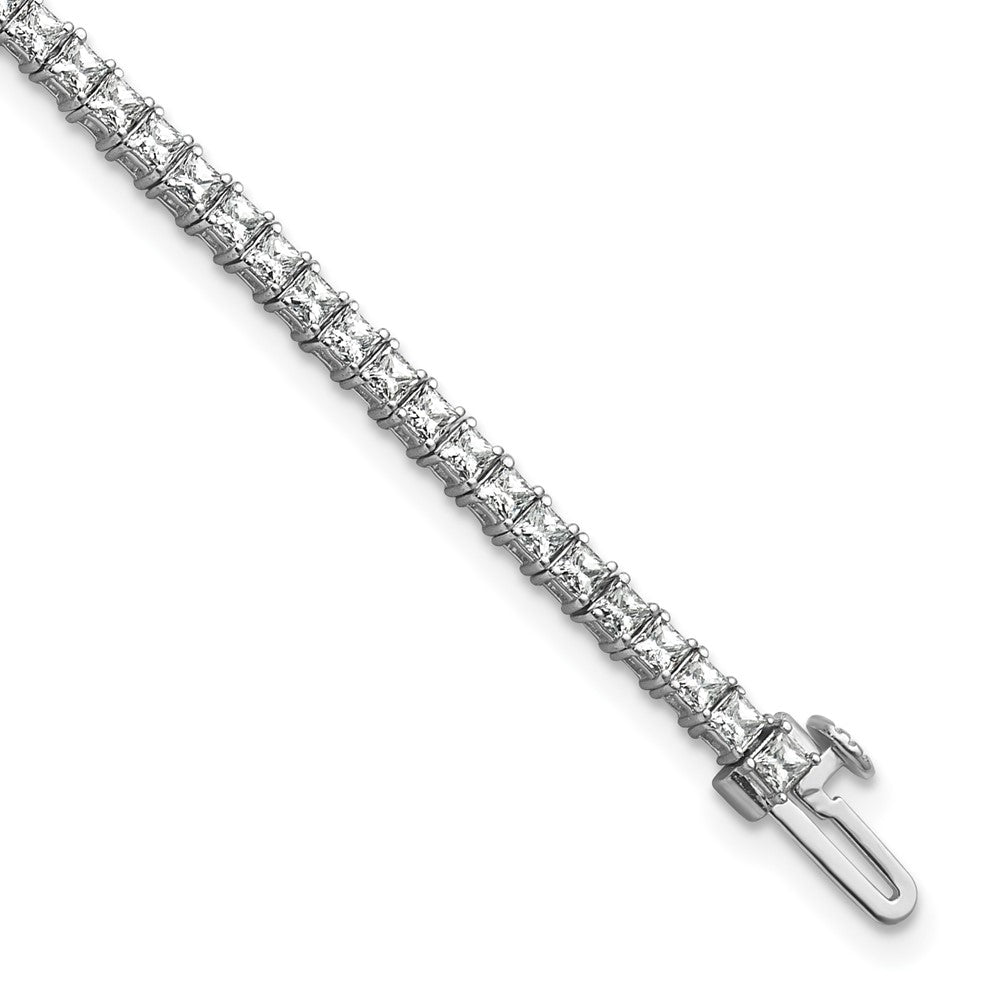 14K White Gold Wg Certified 4Ctw Vs/Si Fgh Lab Grown Princess Diamond Tennis Bracelet