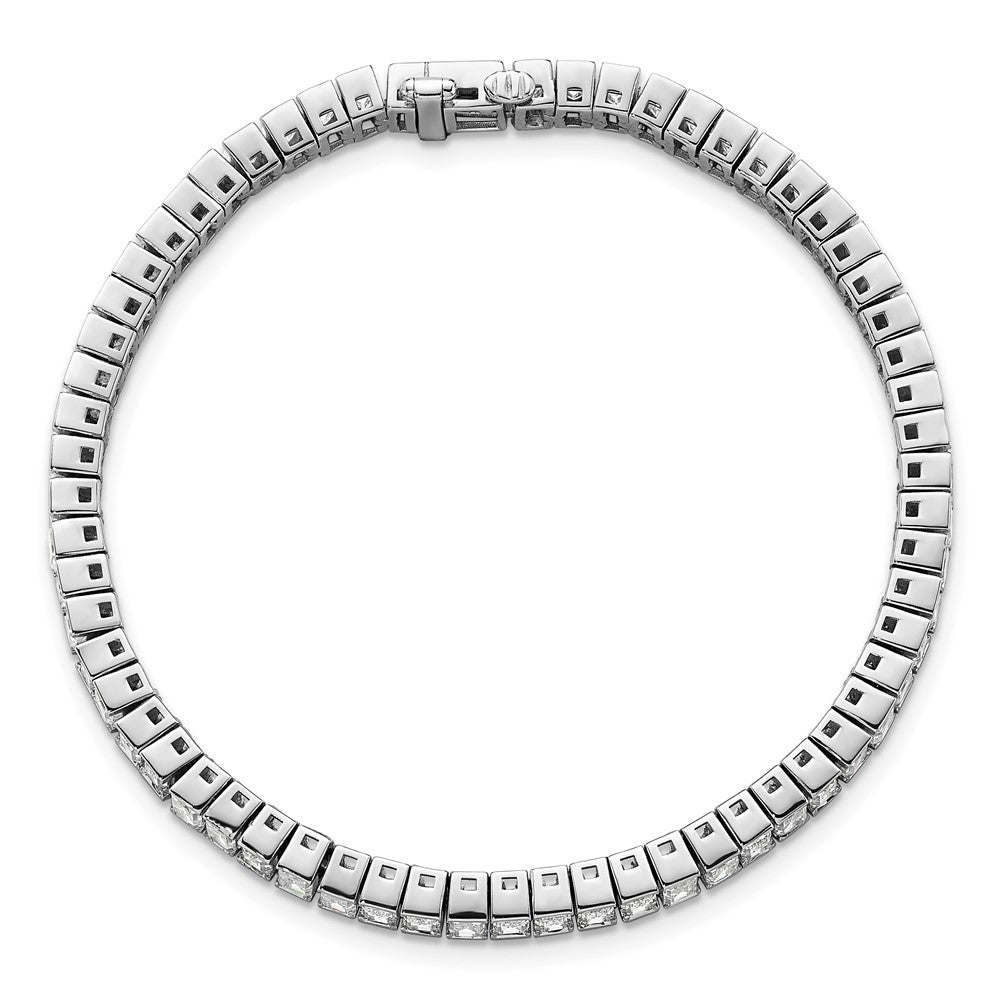 14K White Gold 10 Carat Certified Lab Grown Diamond Vs/Si+ G+ Emerald Bezel Set Tennis Bracelet