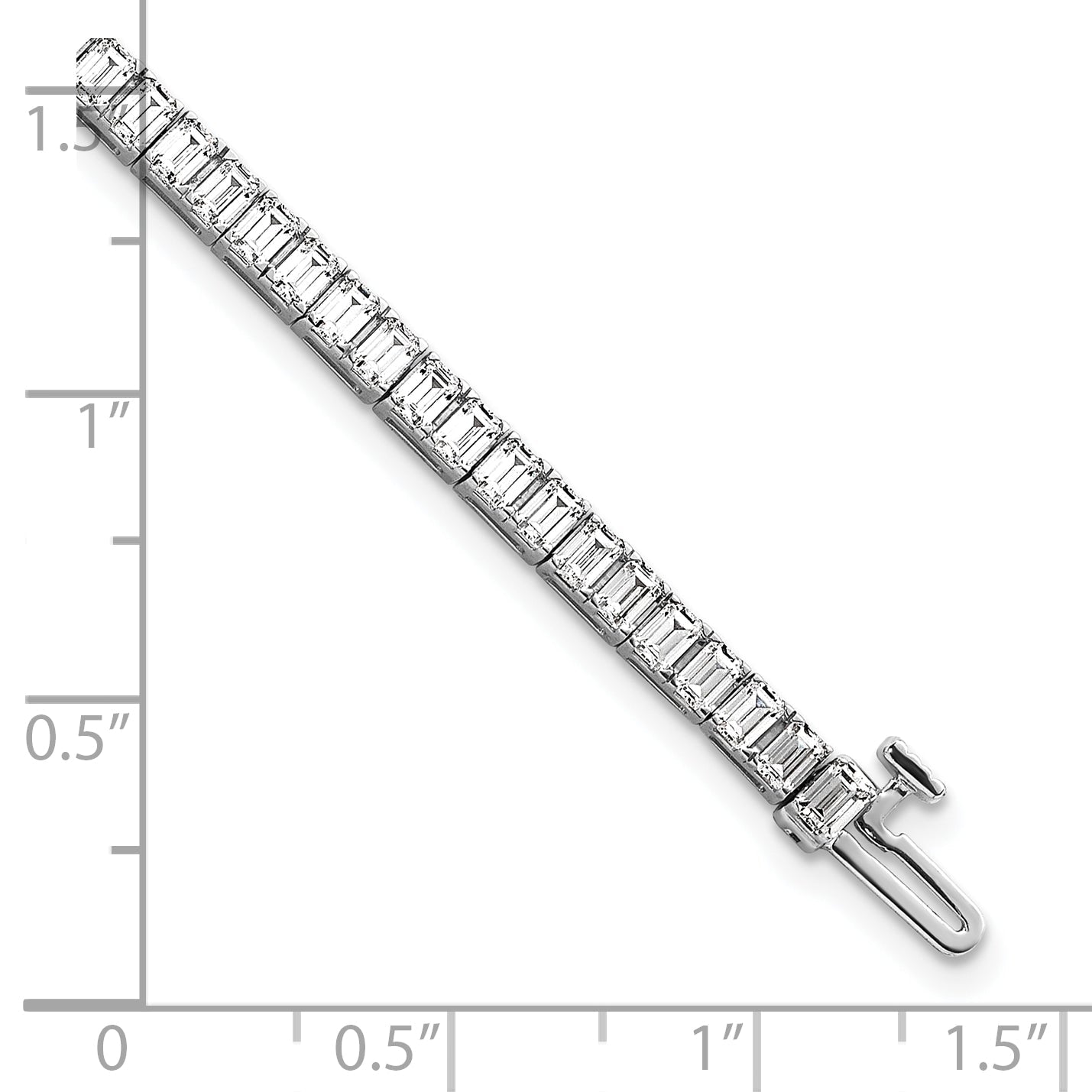 14K White Gold 7 Carat Certified Lab Grown Diamond Vs+ F+ Emerald Bezel Set Tennis Bracelet