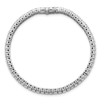 14K White Gold 10 Carat Lab Grown Diamond Vs/Si+ G+ Emerald Bezel Set Tennis Bracelet