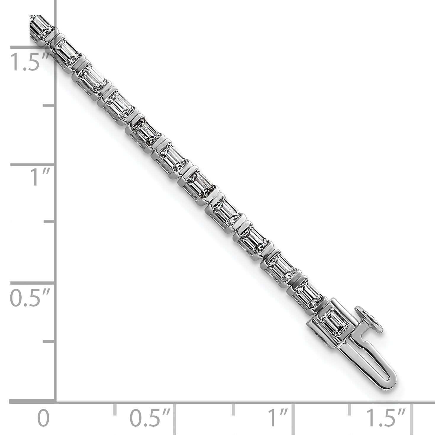 14K White Gold 4Ctw Vs/Si+ G+ Lab Grown Emerald Diamond Tennis Bracelet