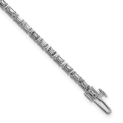 14K White Gold 4Ctw Vs Def Lab Grown Emerald Diamond Cert Tennis Bracelet