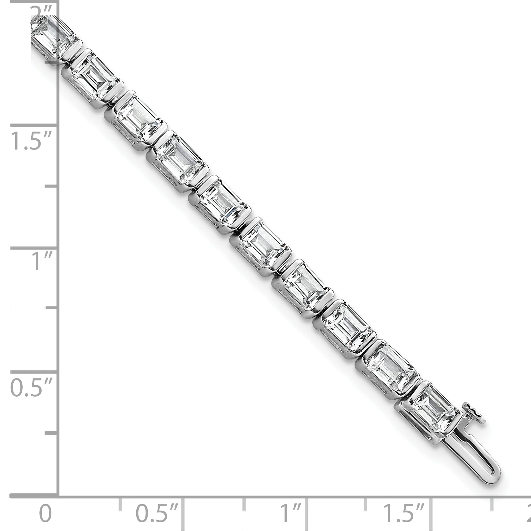 14K White Gold 10 Carat Lab Grown Diamond Vs+ F+ Emerald Bezel Set Tennis Bracelet